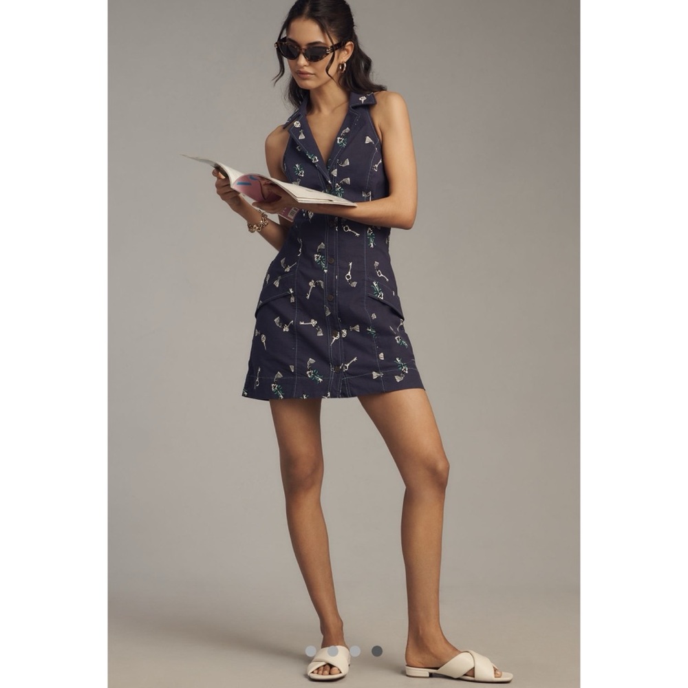 Anthropologie Maeve The Amelia Collared Blazer Mini Dress Vacation NWT Sz L - Picture 4 of 5